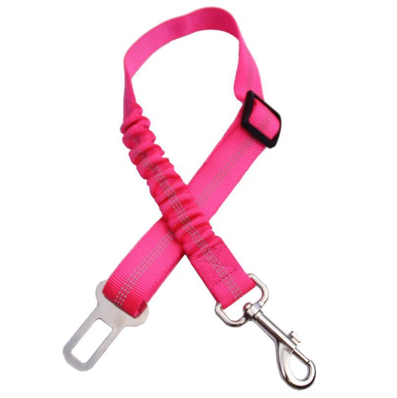 Adjustable Reflective Dog Seat Belt – Elastic Buffer & Safety Harness for Car Travel