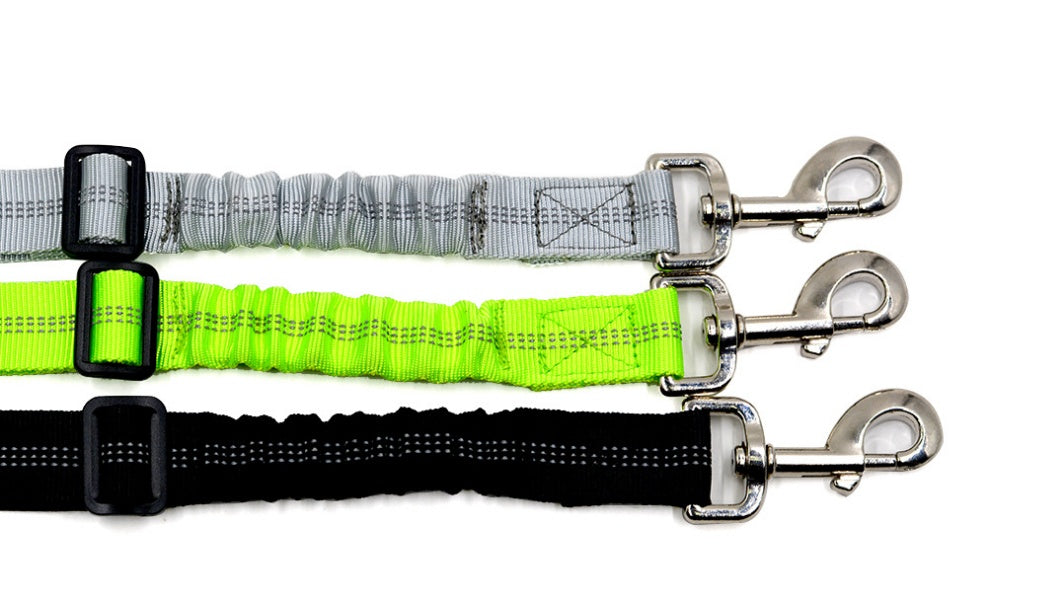 Adjustable Reflective Dog Seat Belt – Elastic Buffer & Safety Harness for Car Travel