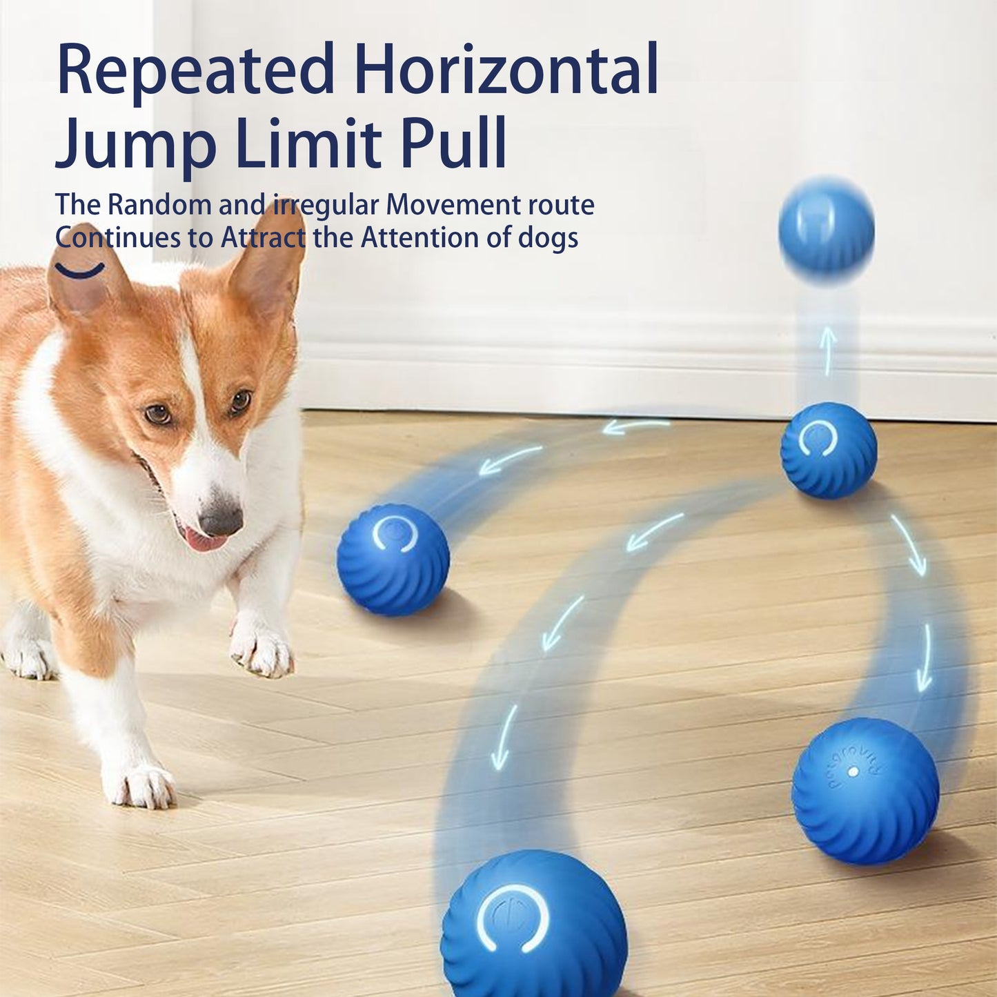Smart Interactive Bouncing Ball for pets – USB Rechargeable, Self-Moving & Rotating Toy with Noise-Reducing Cover