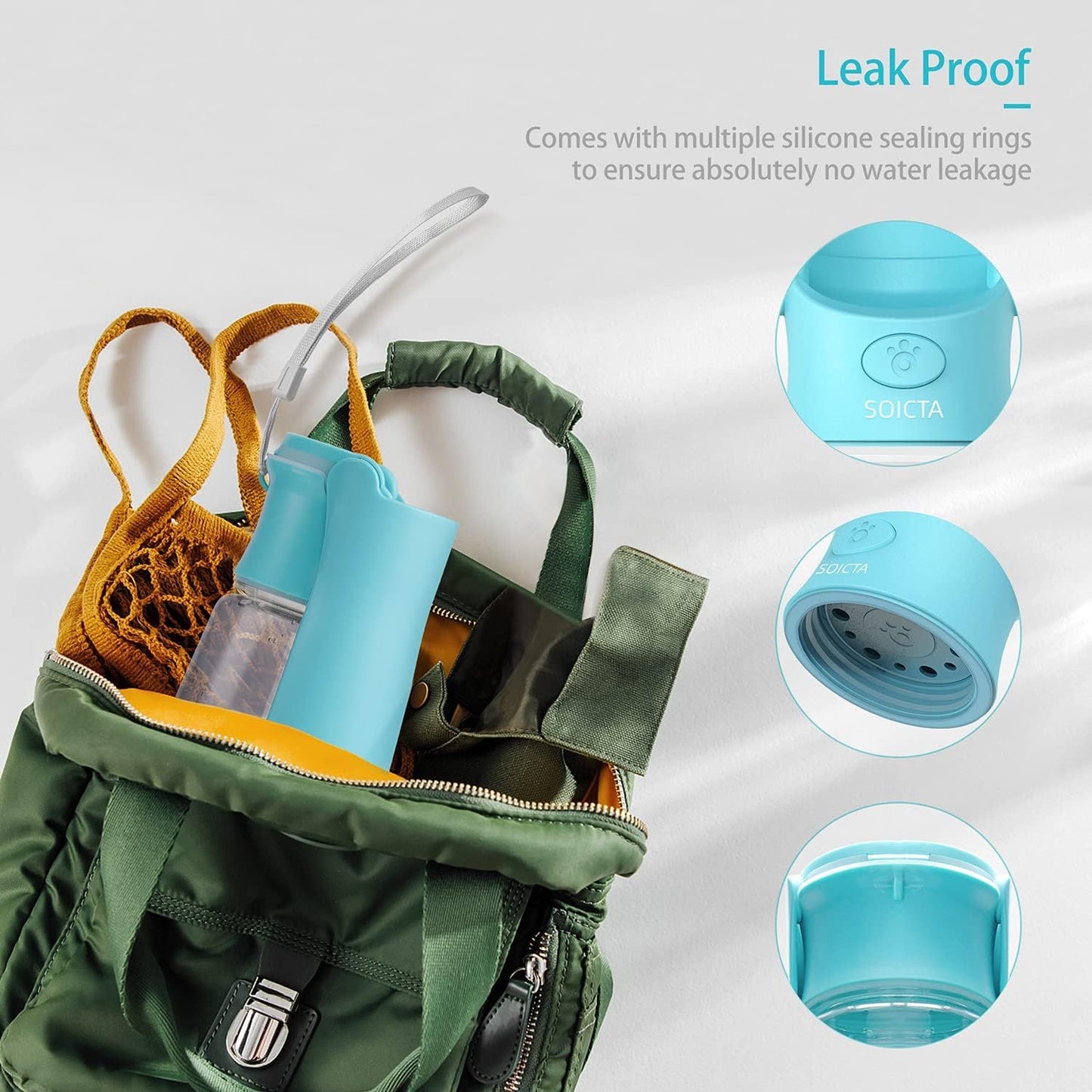 Portable Dog Water Bottle with Built-in Bowl – Leakproof Travel Water Dispenser for Small, Medium & Large Dogs