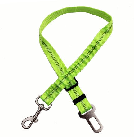 Adjustable Reflective Dog Seat Belt – Elastic Buffer & Safety Harness for Car Travel
