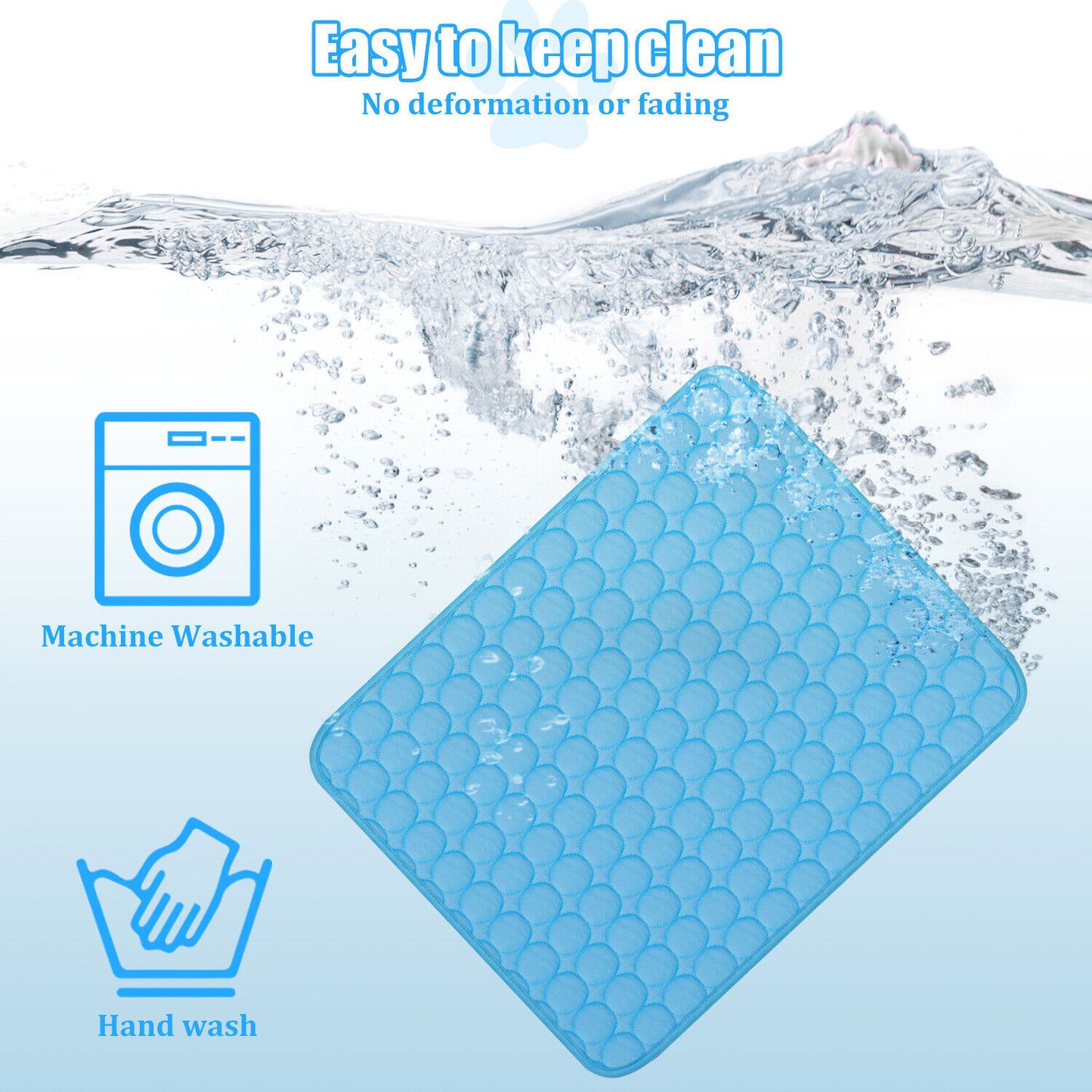 Self-Cooling Pet Mat for Dogs & Cats – Non-Toxic Gel, No Water or Refrigeration Needed, Pressure Activated Cooling Pad