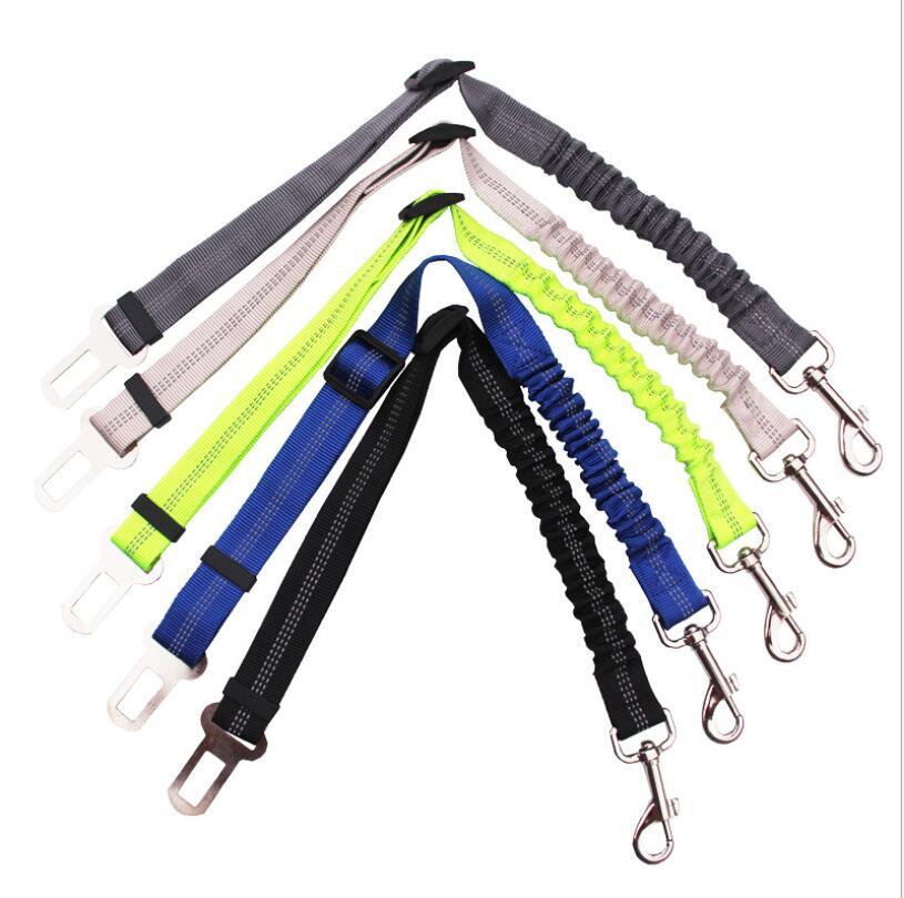 Adjustable Reflective Dog Seat Belt – Elastic Buffer & Safety Harness for Car Travel