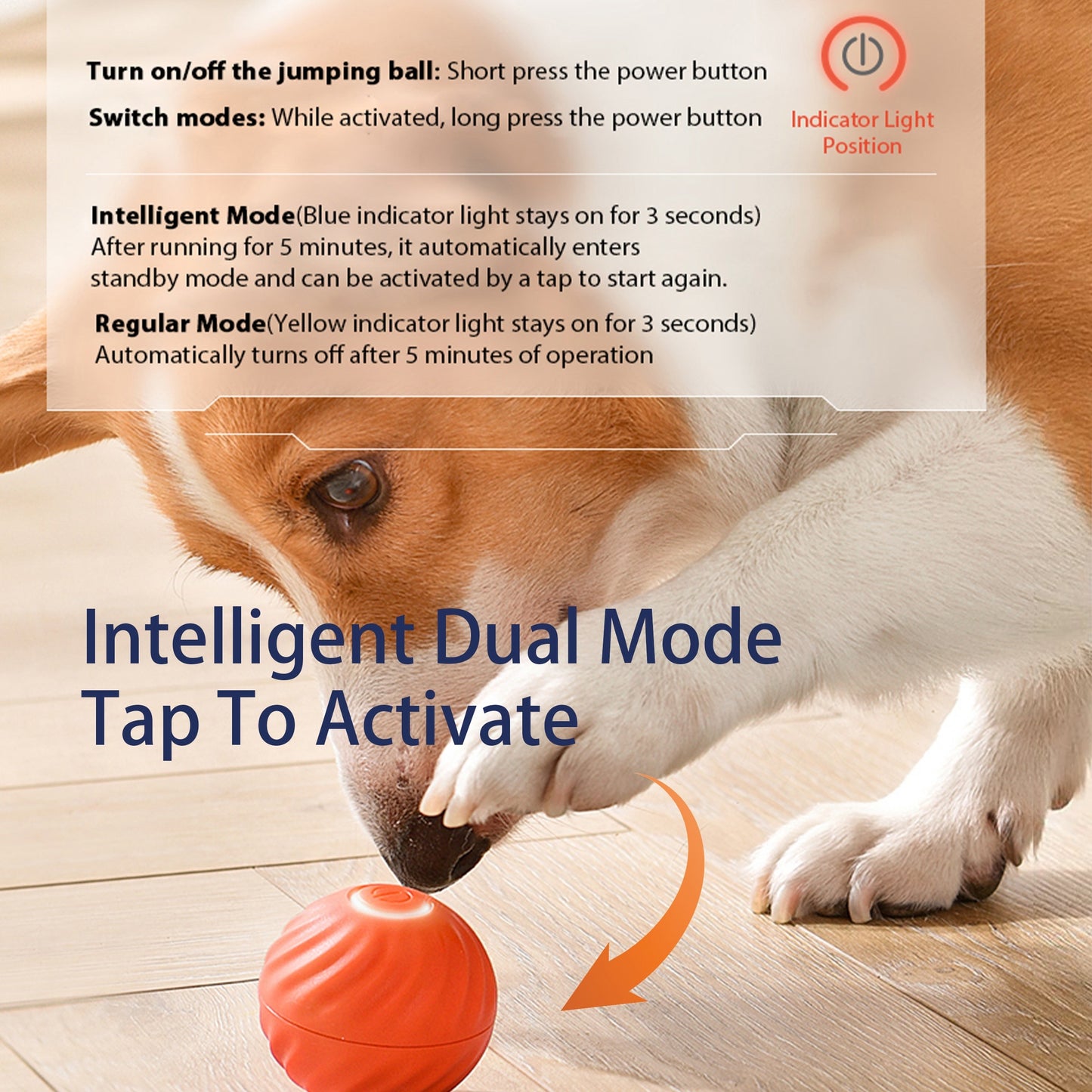 Smart Interactive Bouncing Ball for pets – USB Rechargeable, Self-Moving & Rotating Toy with Noise-Reducing Cover