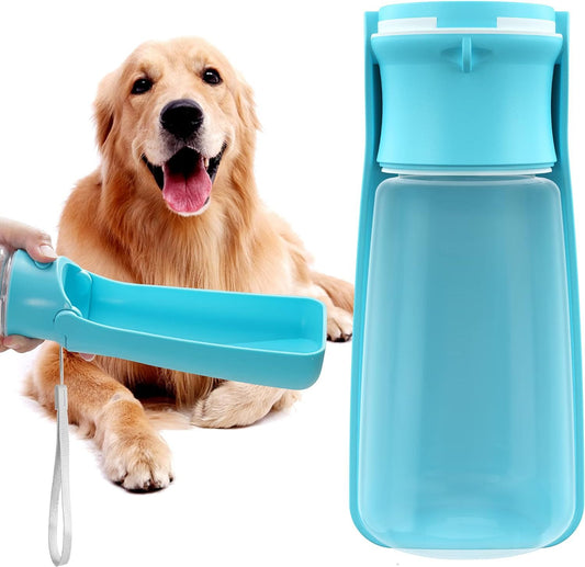 Portable Dog Water Bottle with Built-in Bowl – Leakproof Travel Water Dispenser for Small, Medium & Large Dogs