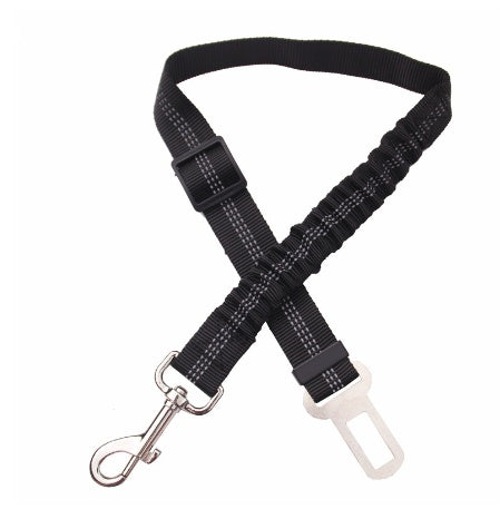 Adjustable Reflective Dog Seat Belt – Elastic Buffer & Safety Harness for Car Travel