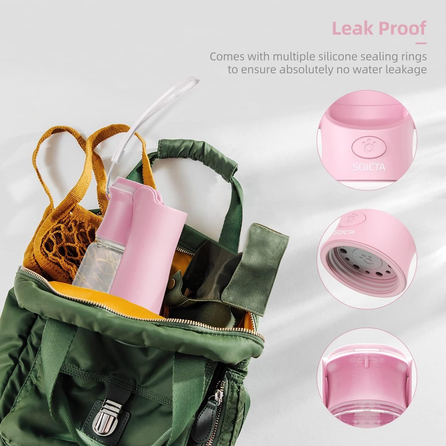 Portable Dog Water Bottle with Built-in Bowl – Leakproof Travel Water Dispenser for Small, Medium & Large Dogs