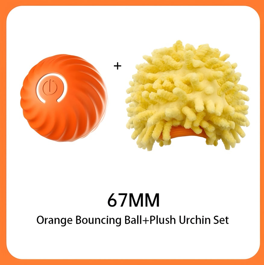 Smart Interactive Bouncing Ball for pets – USB Rechargeable, Self-Moving & Rotating Toy with Noise-Reducing Cover